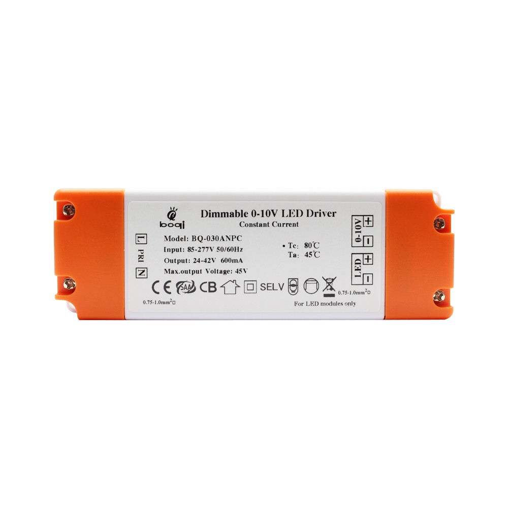 0-10V Dimmable Constant Current LED Drivers 24W 600mA