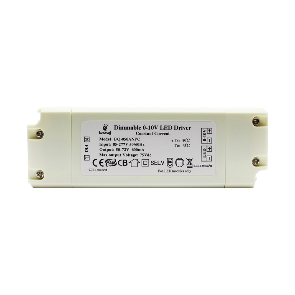 Constant Current 0-10V Dimmable LED Drivers 48W 600mA