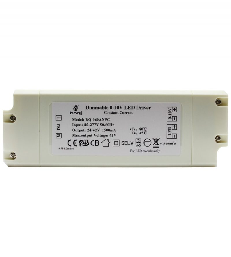 Constant Current 0-10V Dimmable LED Drivers 60W 1500mA