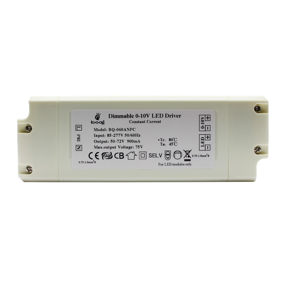 Constant Current 0-10V Dimmable LED Drivers 60W 900mA