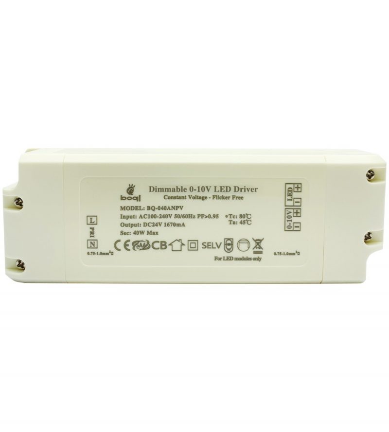 HPFC Constant Voltage 0-10V Dimmable LED Driver 24V 40W